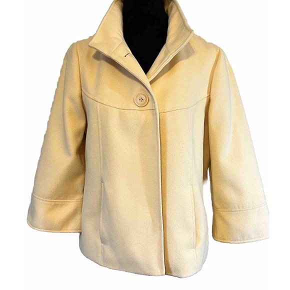 Chico’s Yellow Blazer Jacket Size 0 Small‎ Button Lined - Picture 1 of 8